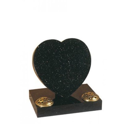 EC154 Star Galaxy Granite heart with rest and base. A simple yet classic cremation heart.