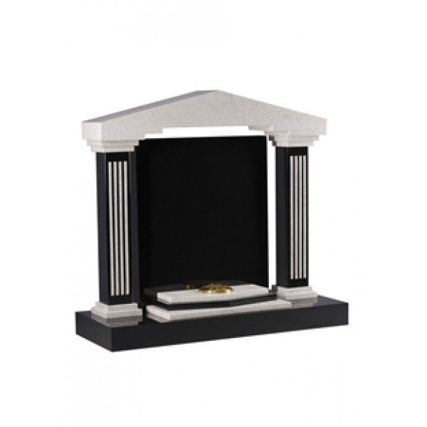 EC206 Black and Rose White Granite Arch Memorial