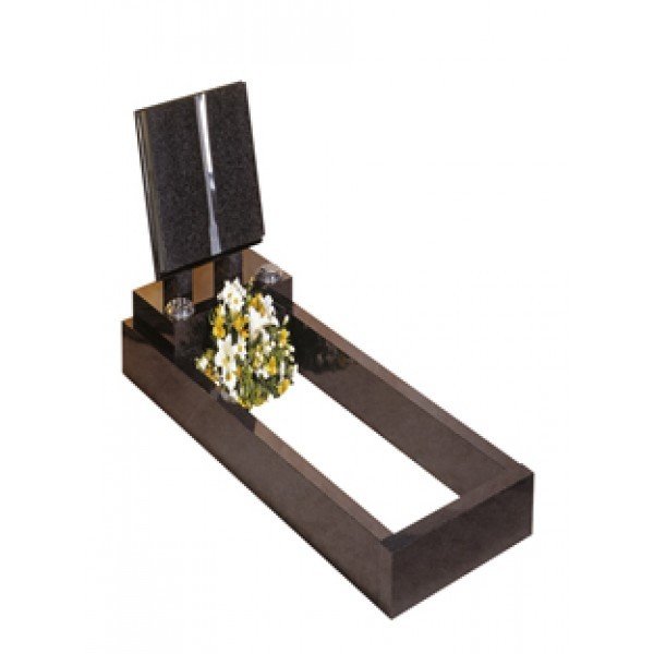 EC115 Dark Grey Granite Book and Kerb Memorial