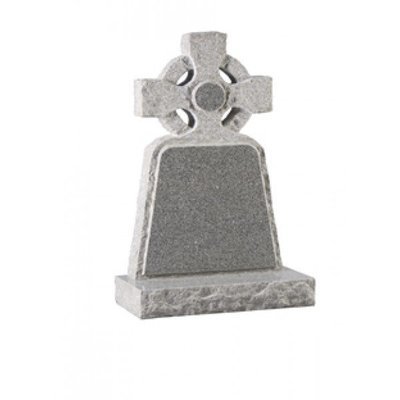 EC62 Light Grey Granite Celtic Cross headstone.
