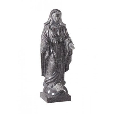 EC84 Carved and polished statue shown in Bahama Blue Granite.