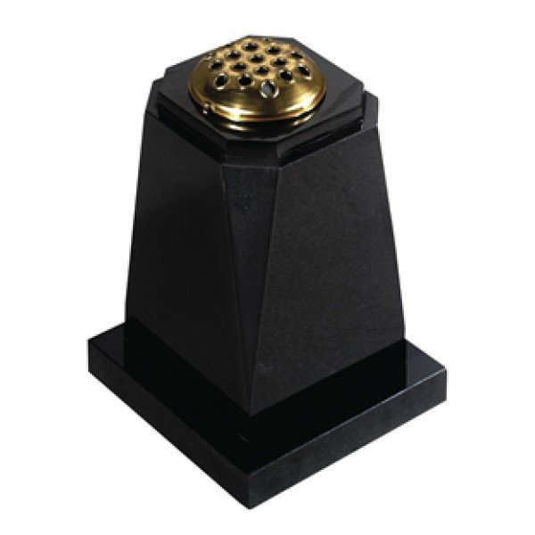 EC272 Shaped Black Granite Vase