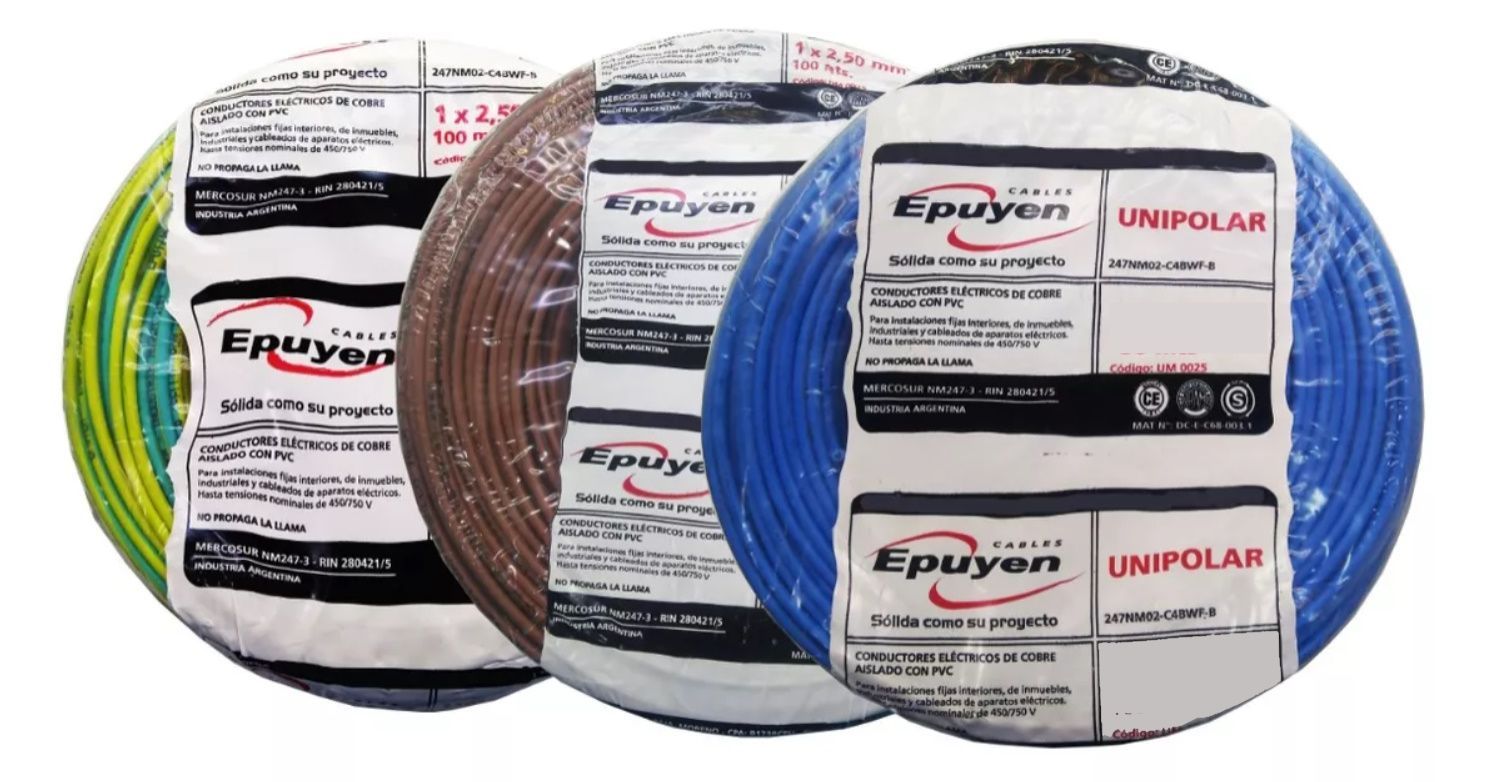 Cable unipolar 2,5mm/2 x 100 metros