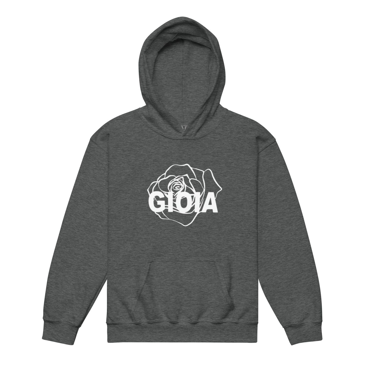 Gioia Youth Heavy Blend Hoodie (White Logo)