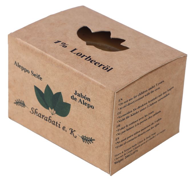Aleppo Seife mit 1% Lorbeeröl, Original handgemacht