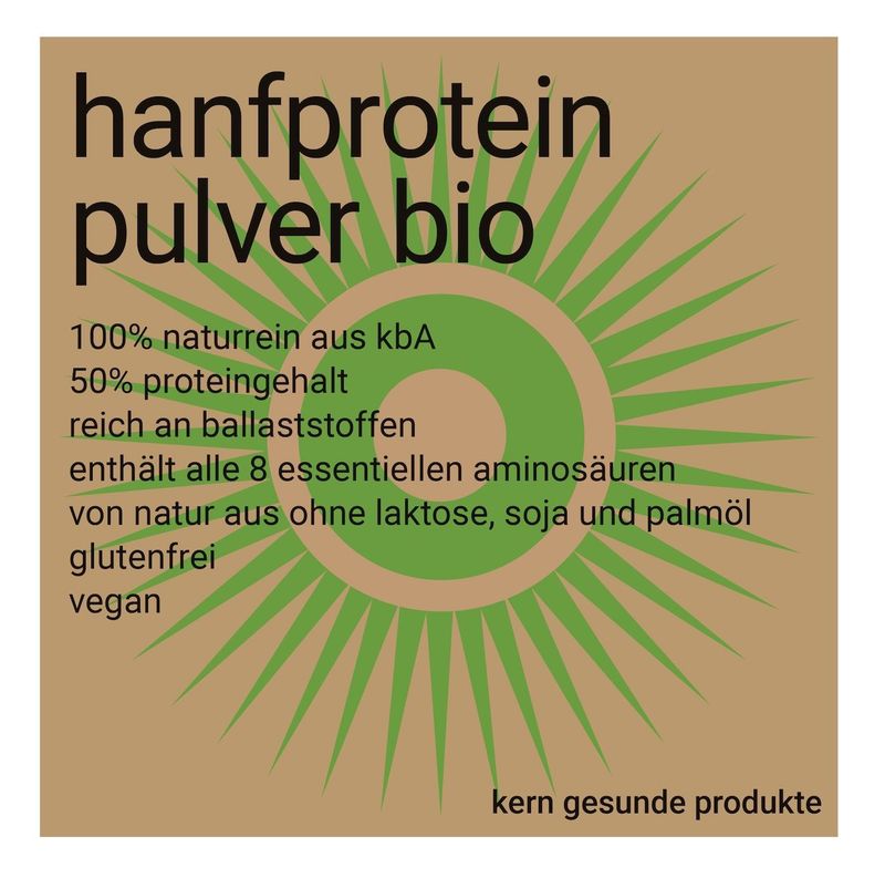 Hanfprotein-pulver, bio, 50% Protein, 500 g