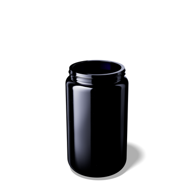 Violettglas Weithals 400 ml mit Deckel