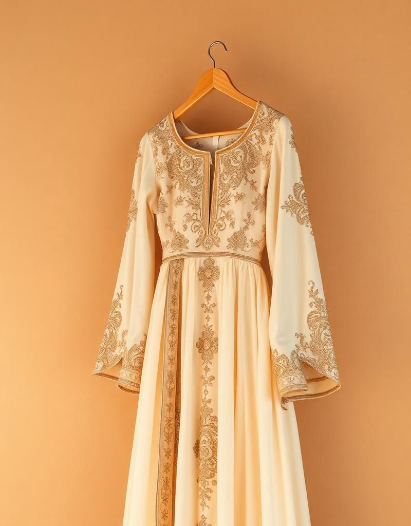 Gold Embroidered Eid Kaftan Abaya