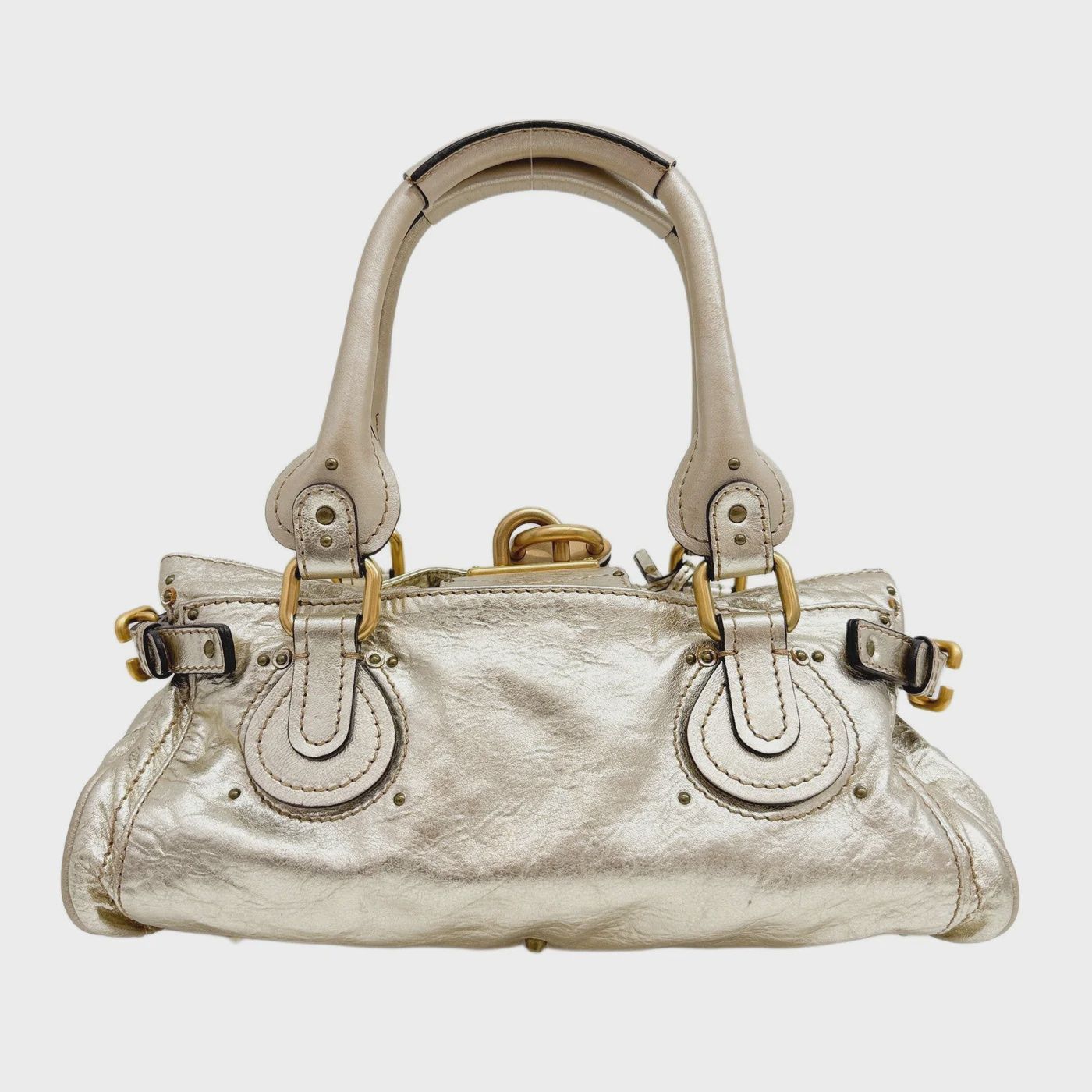 CHLOÉ Paddington Champagne Gold Leather Shoulder Bag