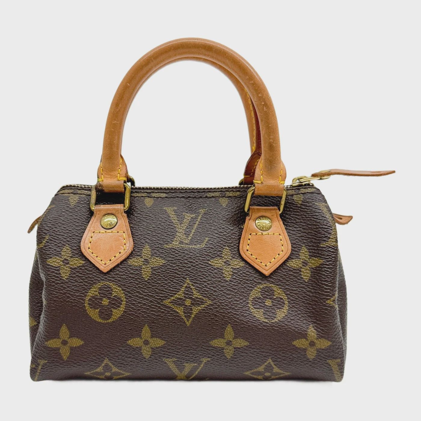 LOUIS VUITTON Nano Speedy Brown Monogram Canvas Two Way Bag