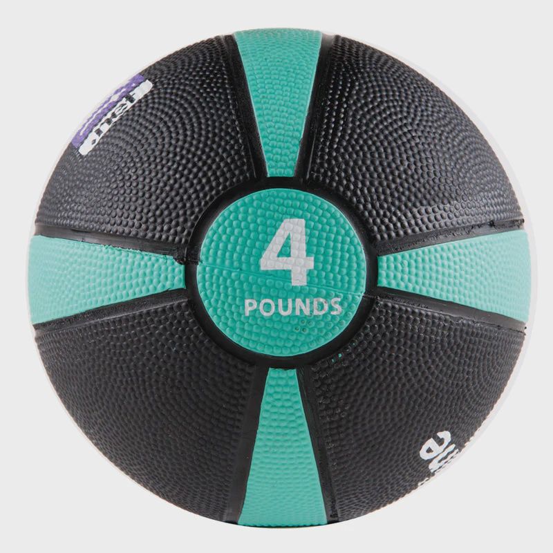 Rubber Medicine Ball with Training Manual - 4lb Green/Black