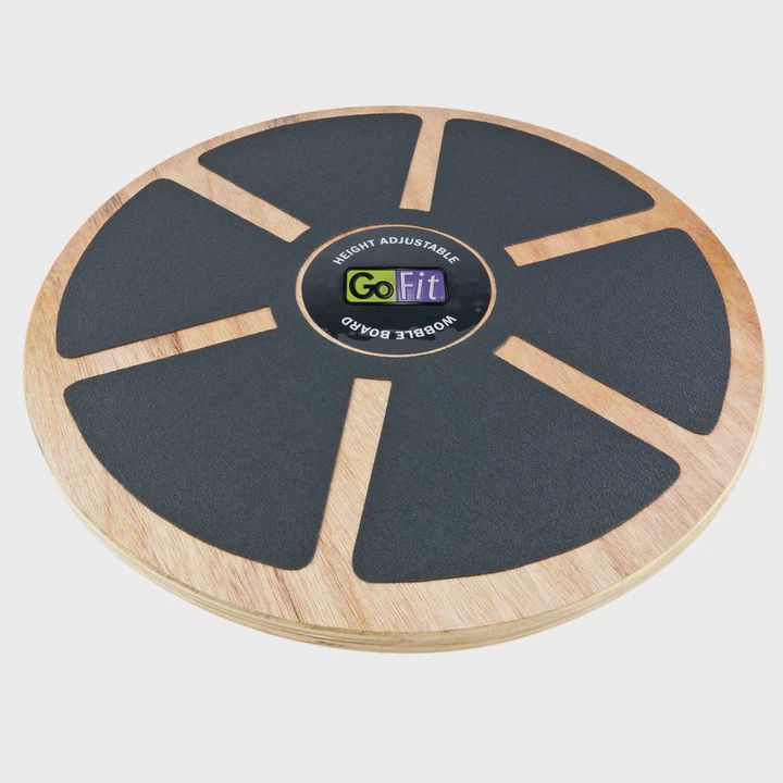 GoFit 15" Height Adjustable Wood Wobble Board w/ Training Manual