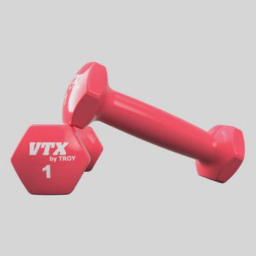 Troy Vinyl-Coated Hex Dumbbells - ColoRed