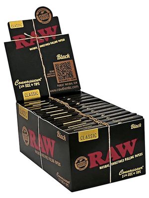 *NEW* RAW BLACK Classic 1 1/4 Papers + Tips