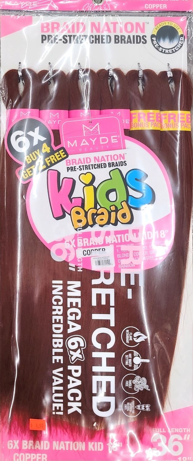 6× braid nation kid 18" COPPER COLOR