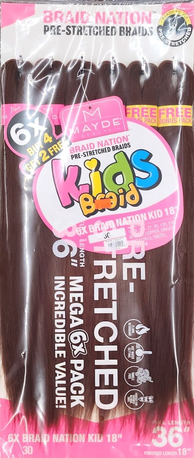 6× braid nation kid 18" color 30