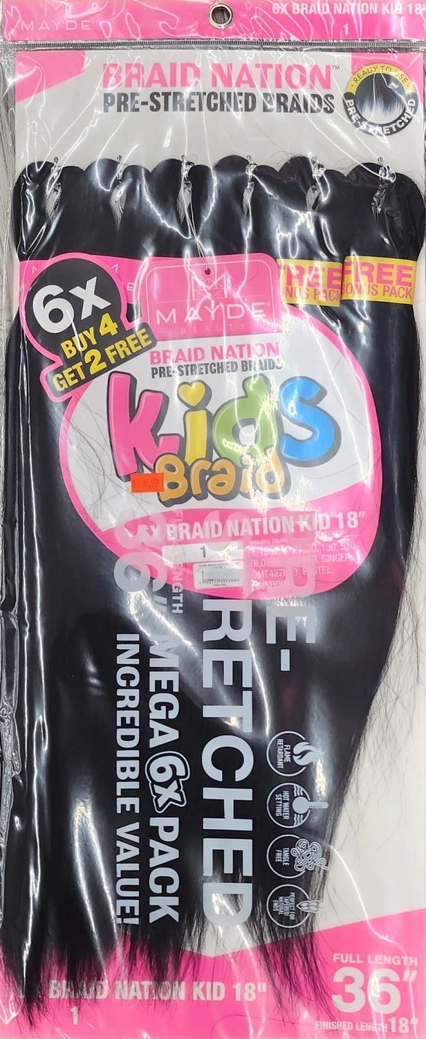 6× braid nation kid 18" color 1