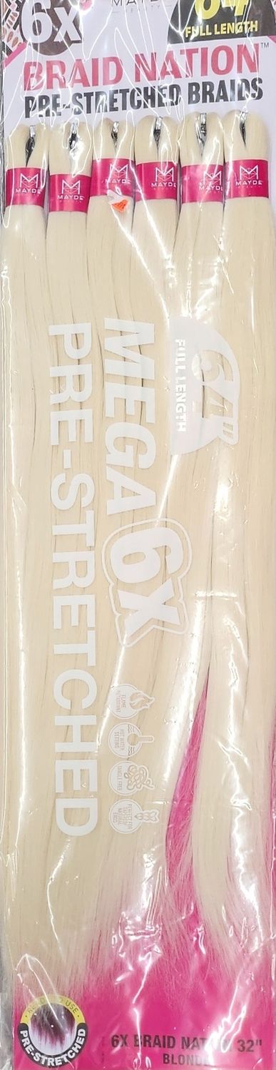 6× braid nation 32" blonde color