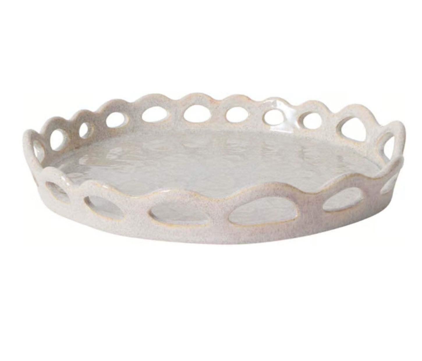 Bandeja circular borde festoneado peque