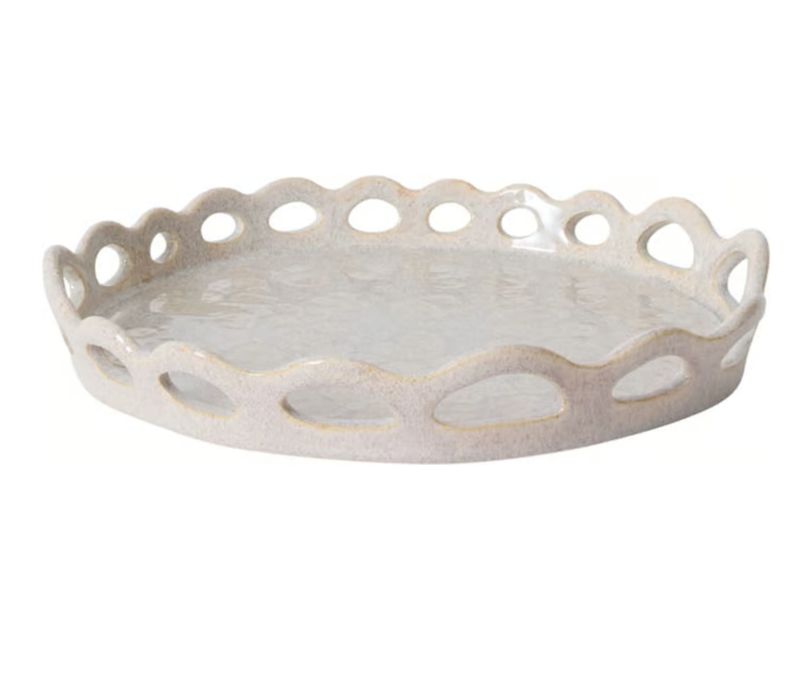 Bandeja circular borde festoneado peque