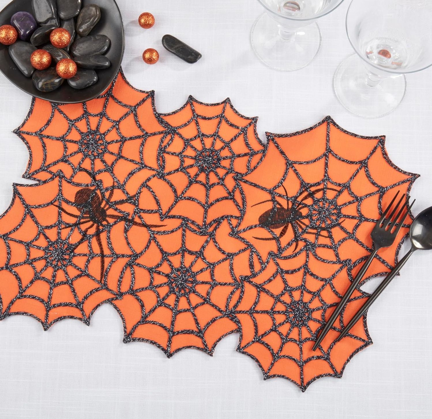 Mantel individual de telaraña para Halloween (juego de 4)