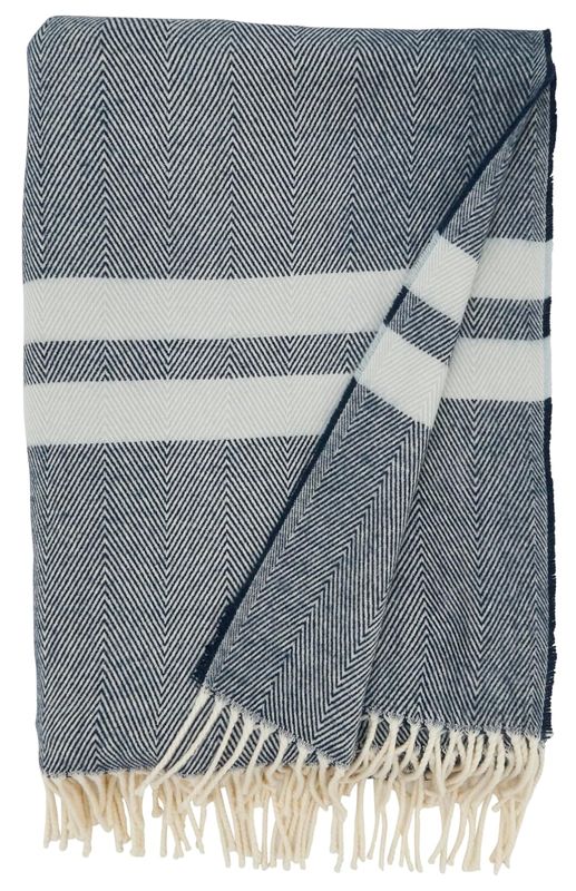 Throw azul marino en espiga