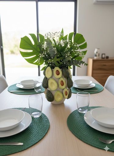 Jarrón cerámico con diseño de Aguacates