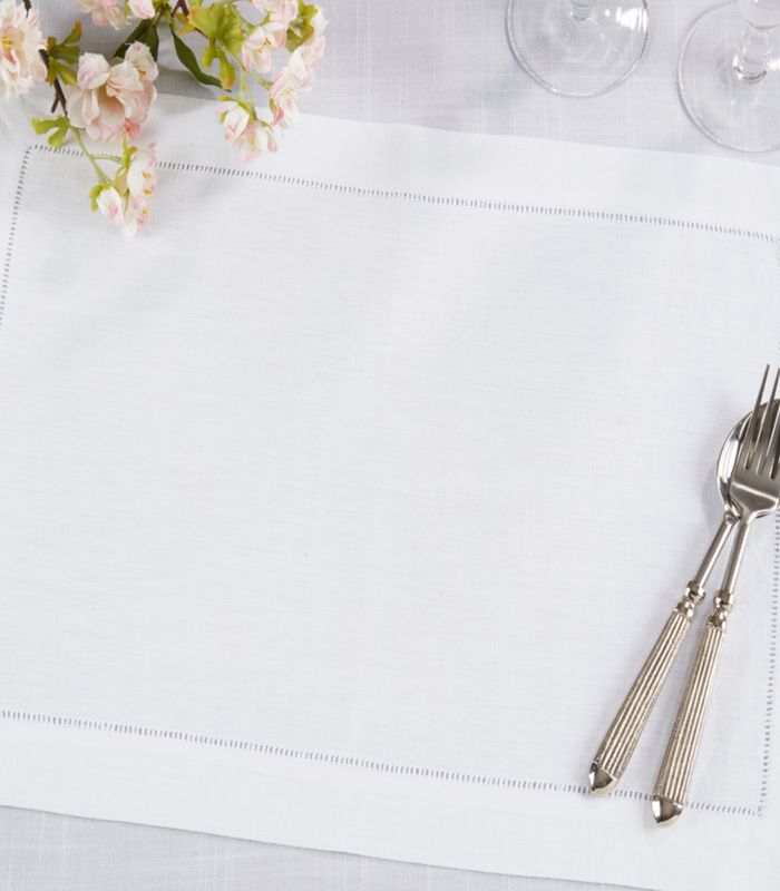 Set de 4 individuales blancos lino