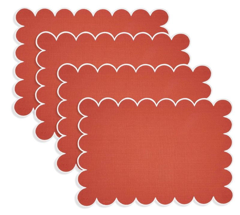 Set de 4 individuales orilla curva naranja