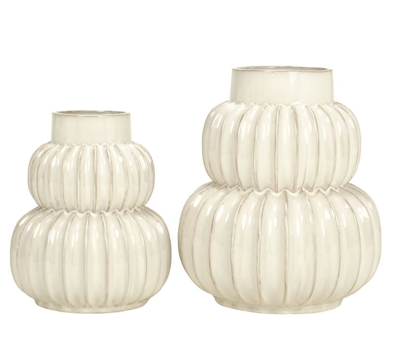 Jarrones Alamari cerámica acanalada set 2