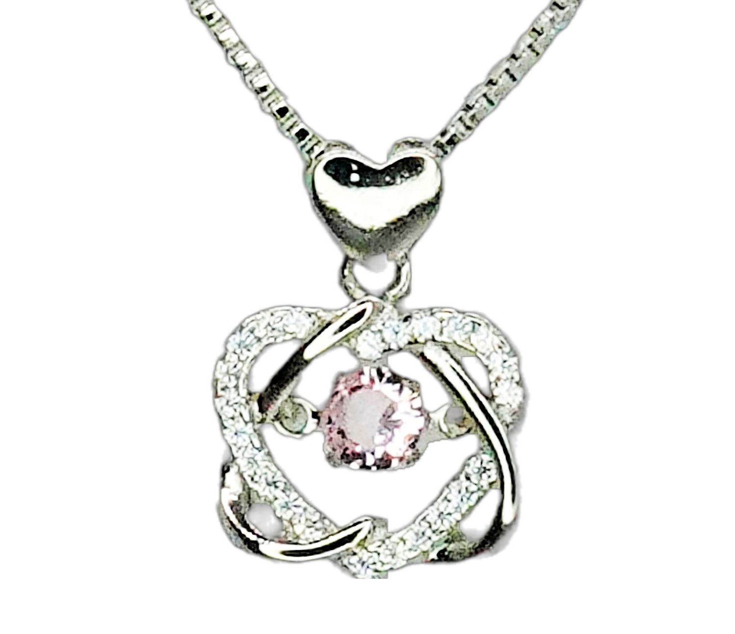 Pink Copper Heart Necklace