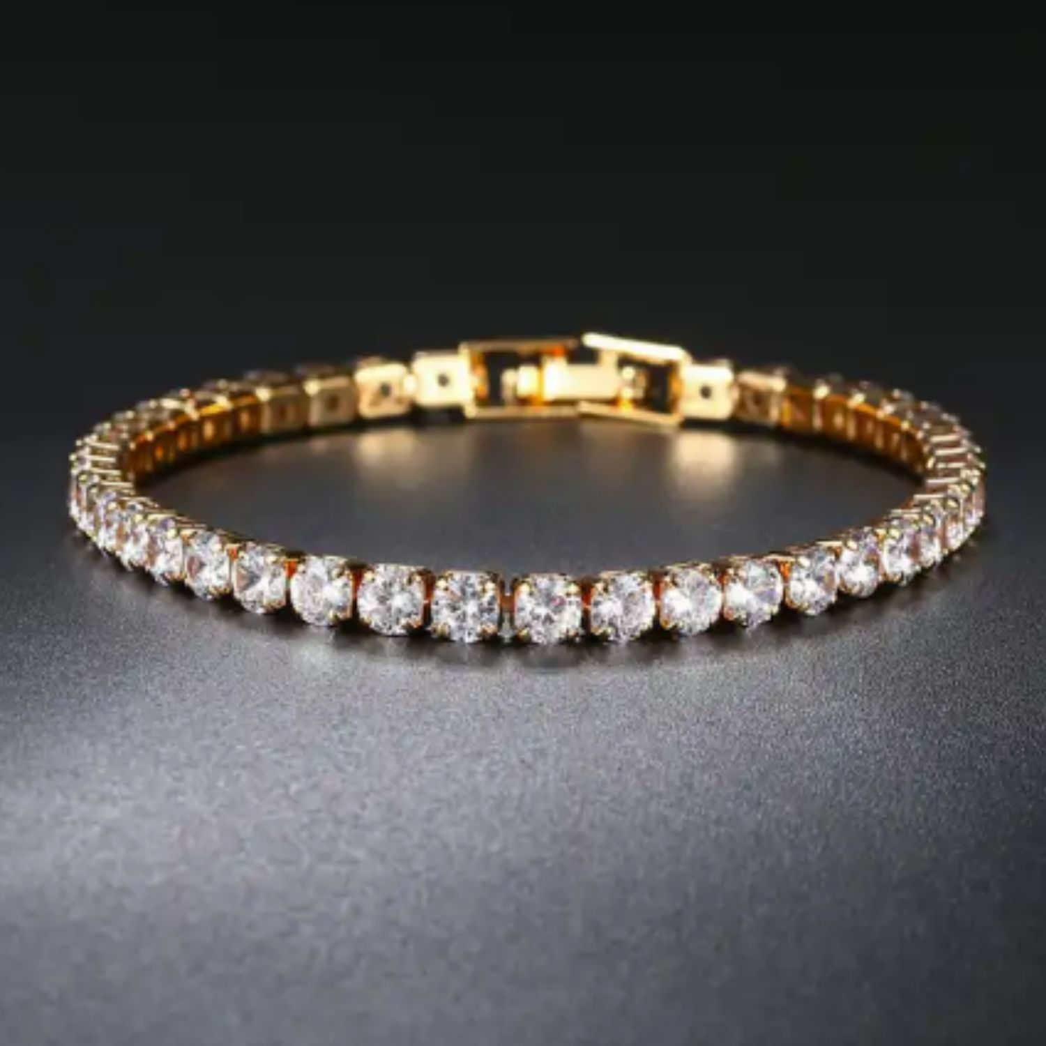 Gold Rhinestone Tennis Bracelet