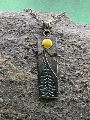 Moon-over-mountains/trees Necklace