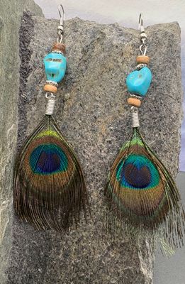 Peacock Feather Earrings