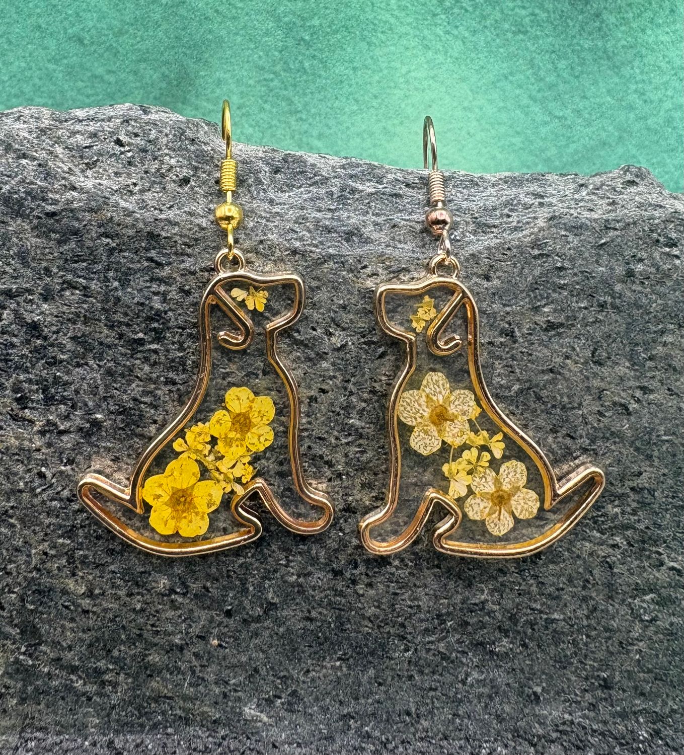 Golden Dog Earrings