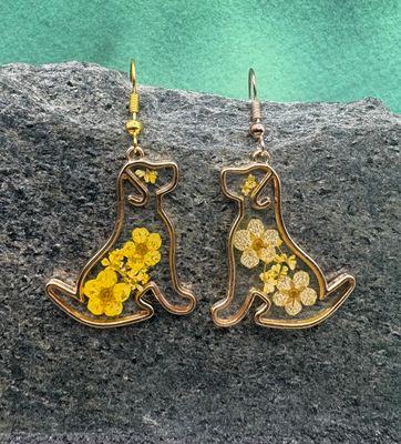 Golden Dog Earrings