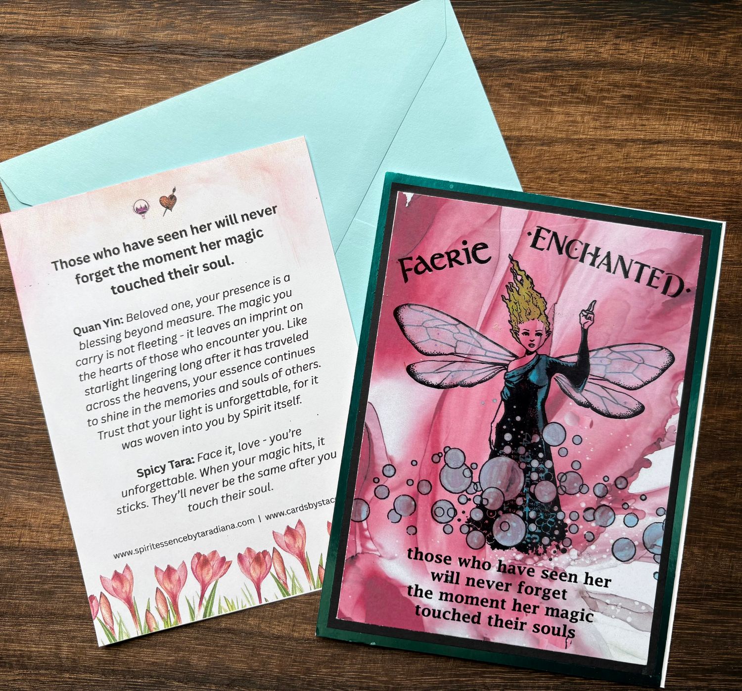“Faerie Enchanted: Those who have seen her will never forget the moment her magic touched their soul“- Greeting Card With Channelled Message