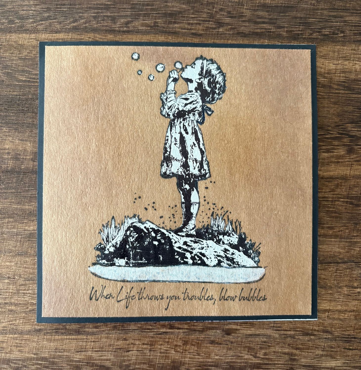 “When Life Throws You Troubles, Blow Bubbles” - Vintage Style Greeting Cards