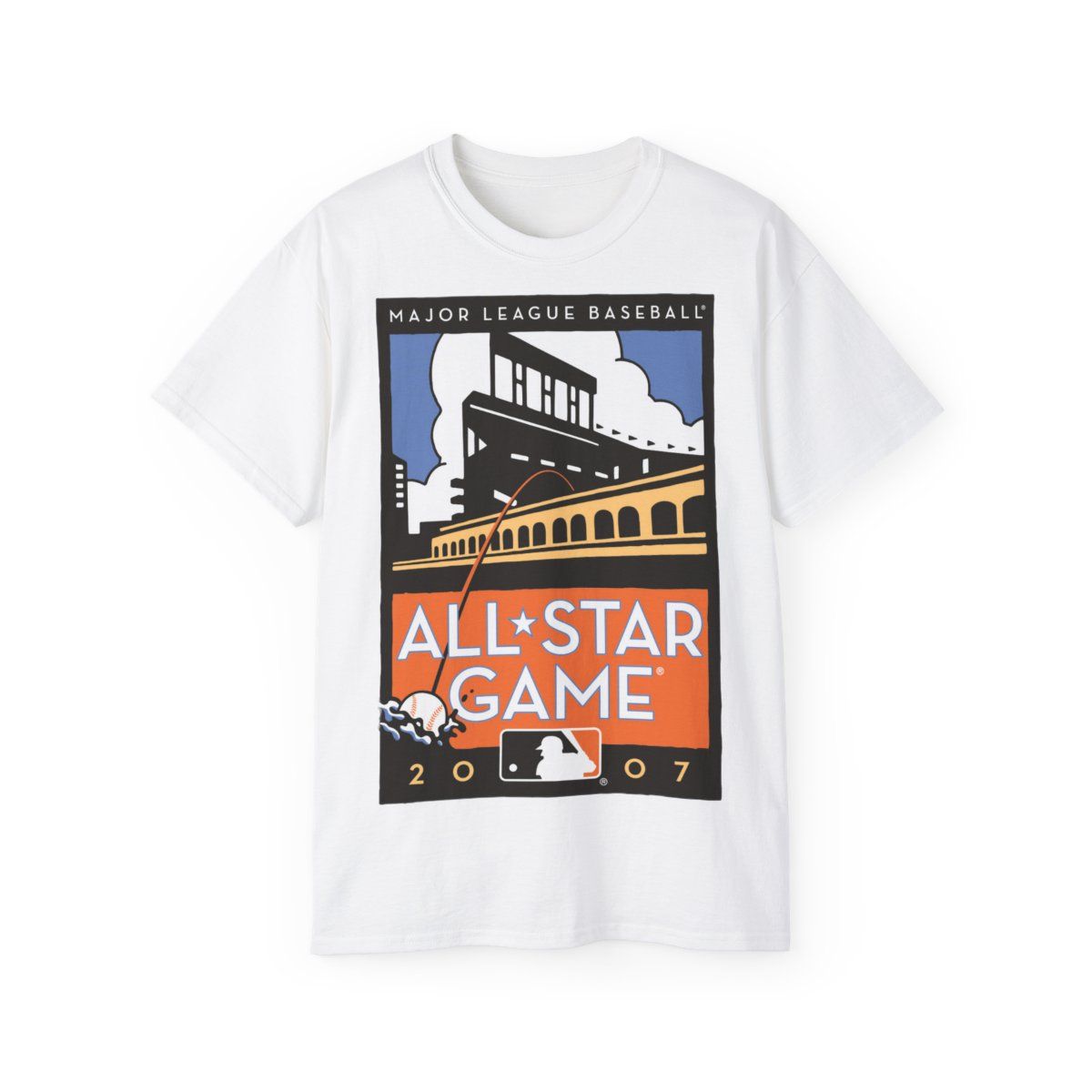 All-Star Game Stadium Baseball T-Shirt | 2007 MLB Retro Tee, Colors: White, Sizes: S