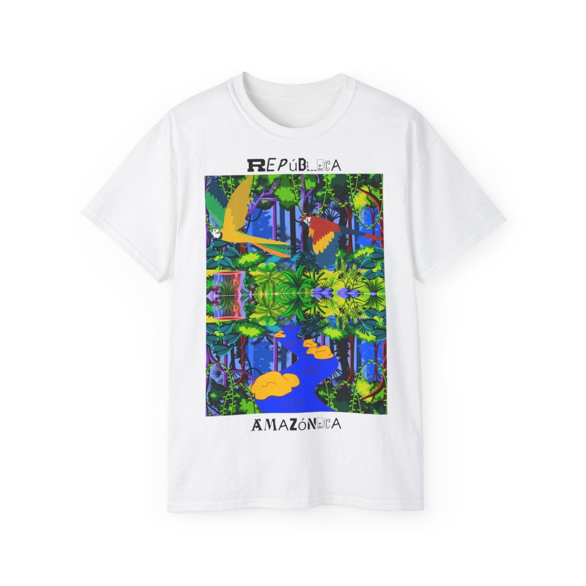 Republica Amazonica Jungle Snake T-Shirt | Tropical Rainforest Art, Colors: White, Sizes: S