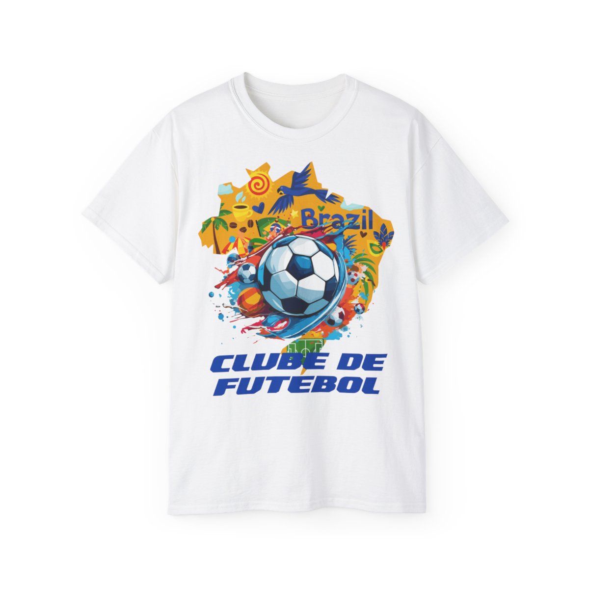 Brazil Futebol Graphic Tee | Clube de Futebol, Colors: White, Sizes: S