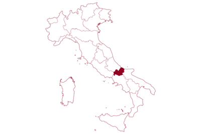 Karte von Italien mit hervorgehobener Region Molise - vor weißen Hintergrund