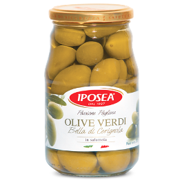Grüne Oliven Bella di Cerignola Iposea 530 g Grüne Oliven Bella di Cerignola Iposea 530 g