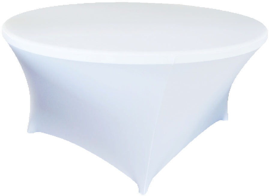 Witte stretch voor ronde tafel ø1.5m