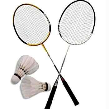 Set 2x badminton racket en 3x shuttle