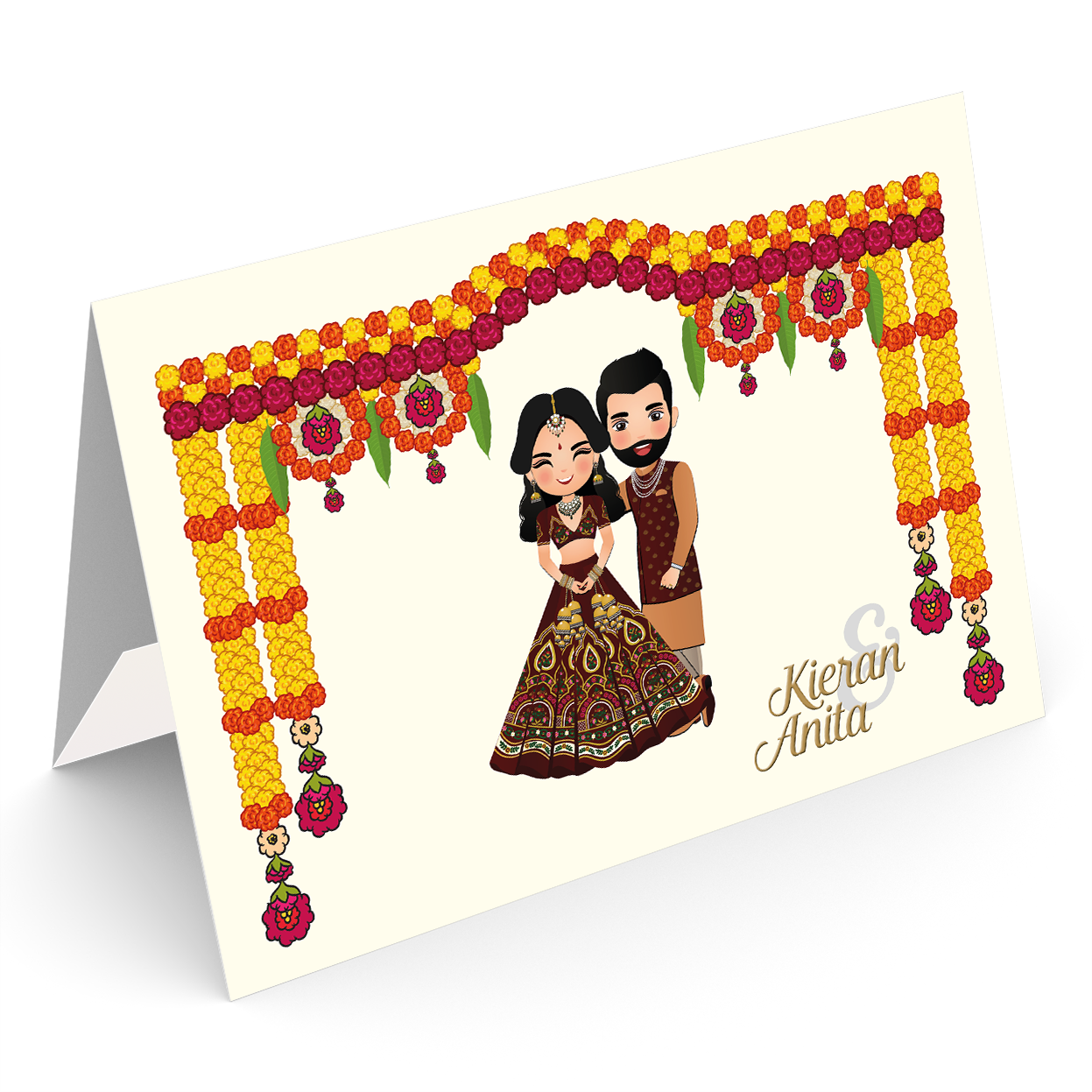 6973-23 Floral Mandap Card