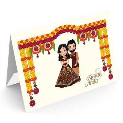 6973-23 Floral Mandap Card