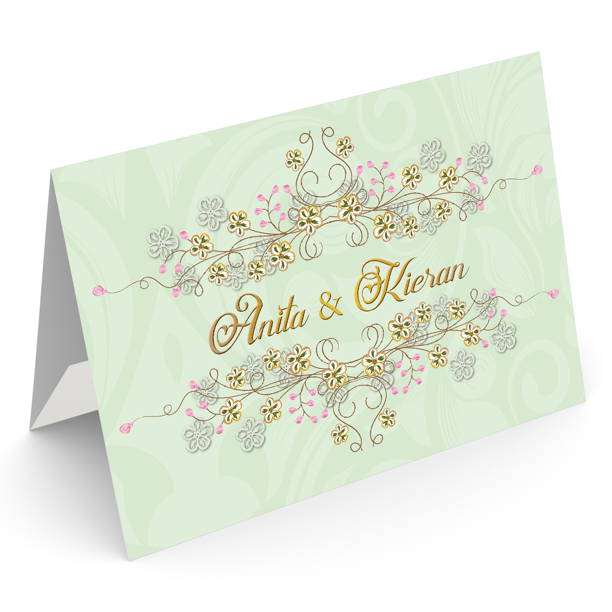 7015b-24 Mint Green with Floral Pattern