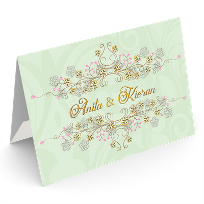 7015b-24 Mint Green with Floral Pattern