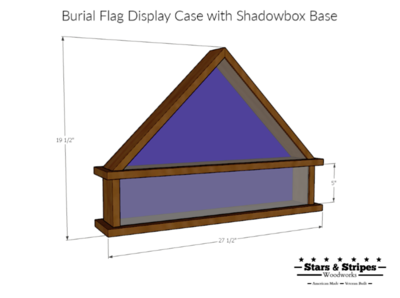 Maple Burial Flag Display Case with Shadow Box Base Maple Burial Flag Display Case with Shadow Box Base